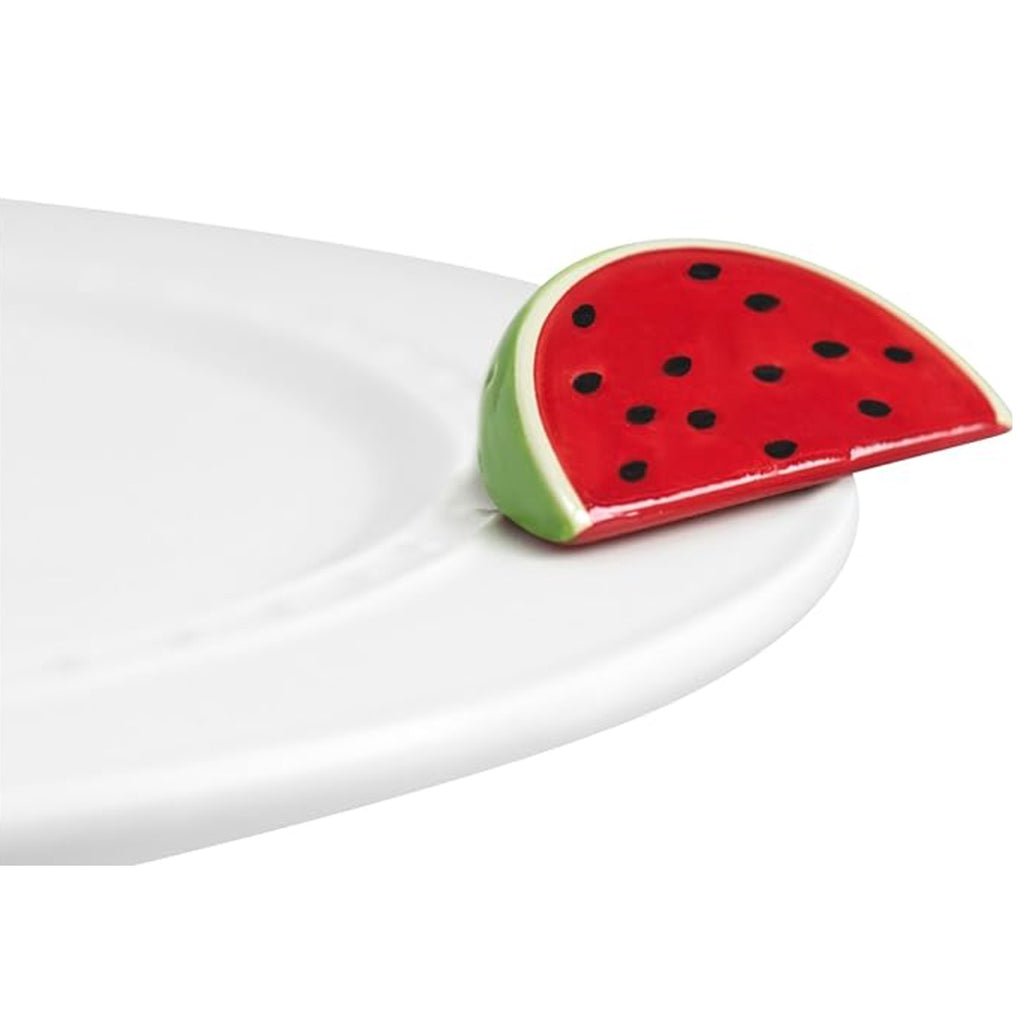 Nora Fleming Watermelon Mini on the plate
