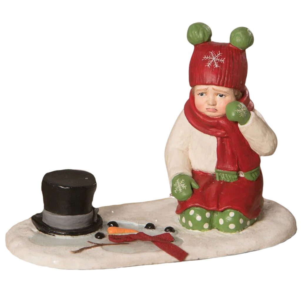 OH NO! Mr. Snow! Christmas Figurine by Bethany Lowe front white
