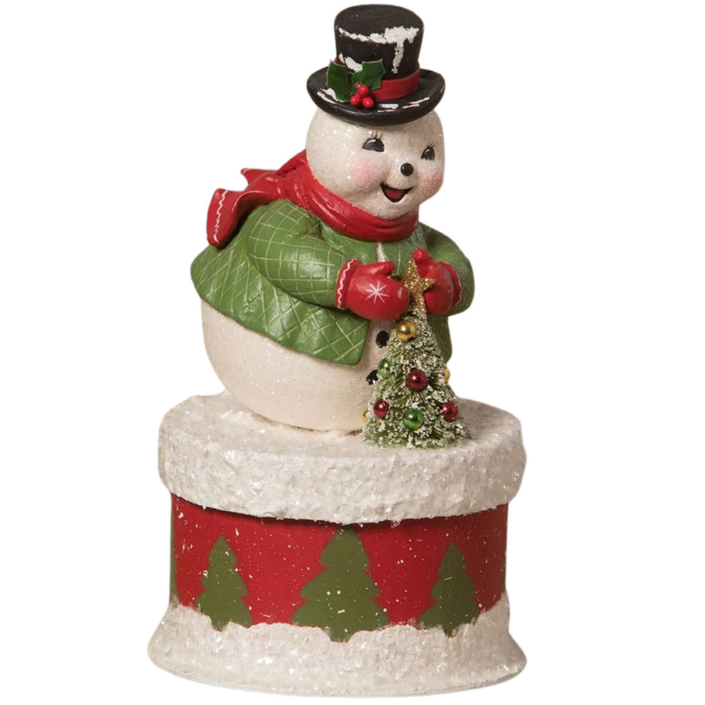Old Friend on Box Christmas Decor by Bethany Lowe front white