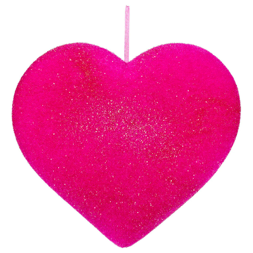 One Hundred 80 Degrees Flocked Heart Electric Pink Large