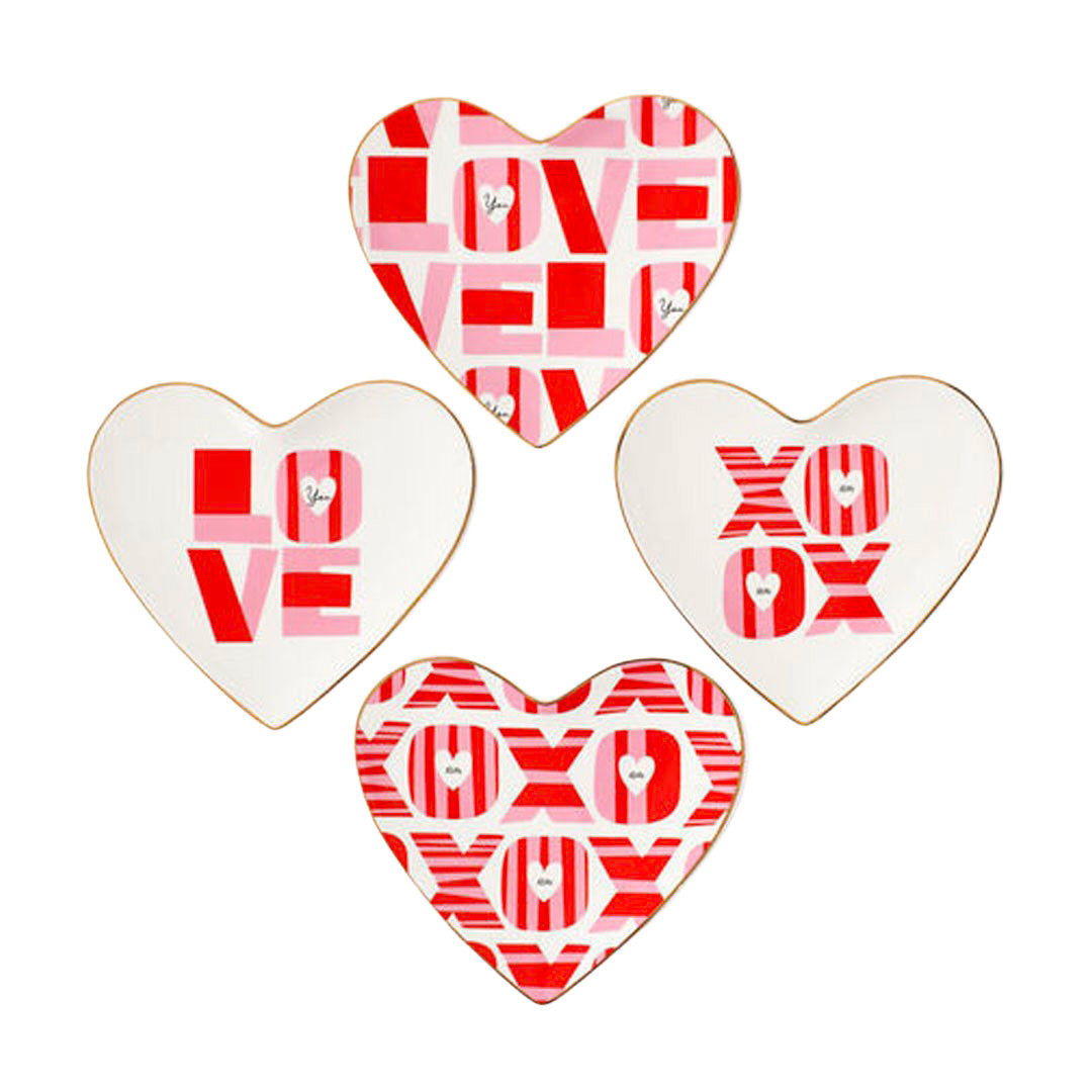 XOXO Heart Plate - Set of 4