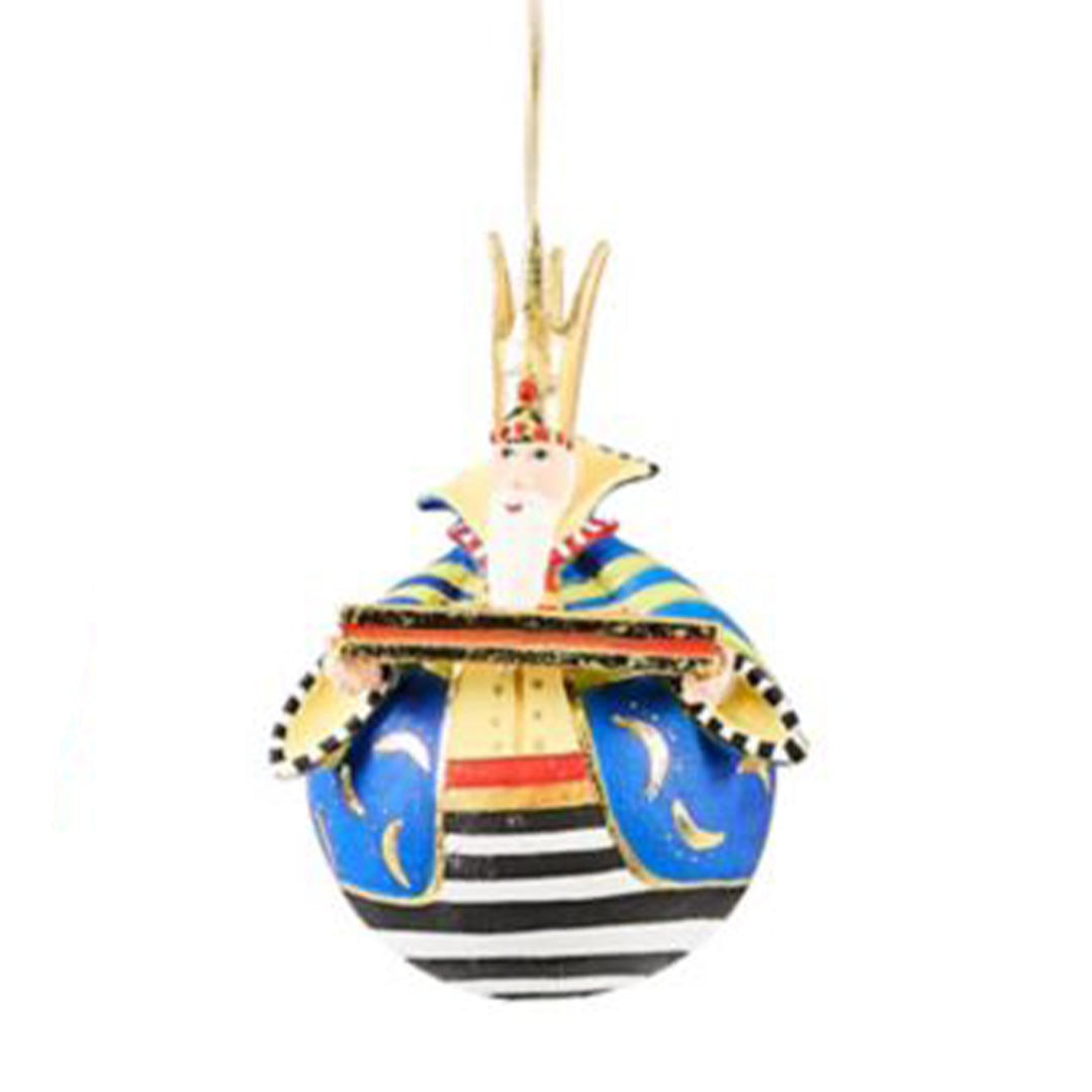 Patience Brewster by MacKenzie-Childs Nativity Jolly Wiseman Ball Ornament blue