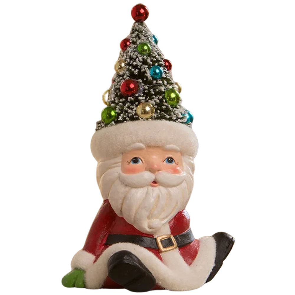 Retro Santa Seated with Tree Hat by Bethany Lowe  front