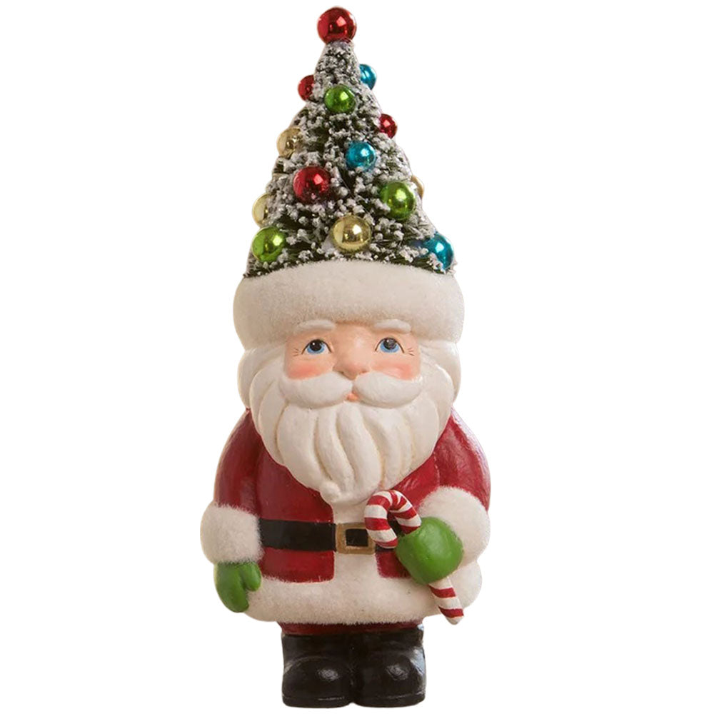 Retro Santa with Candy Cane and Tree Hat by Bethany Lowe  front