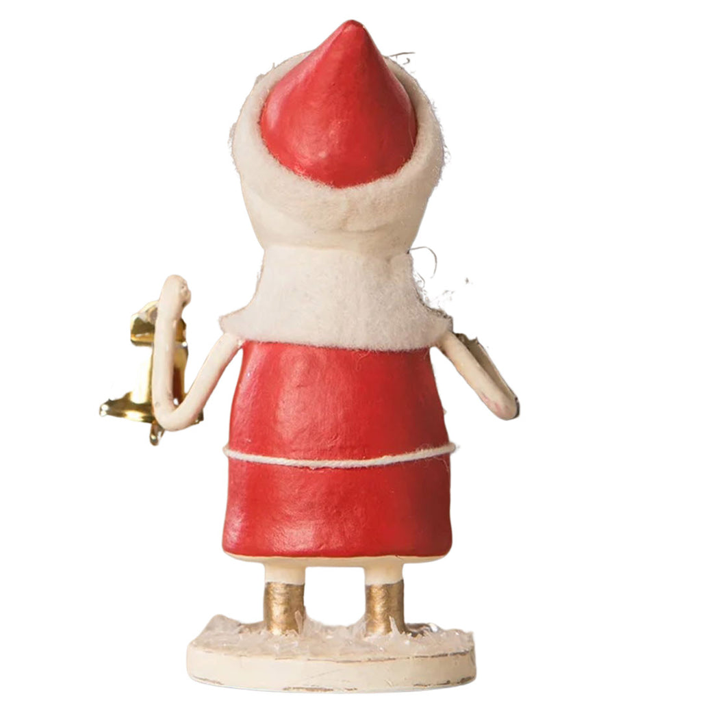 Michelle Lauritsen for Bethany Lowe Santa with Wreath and Bell back white
