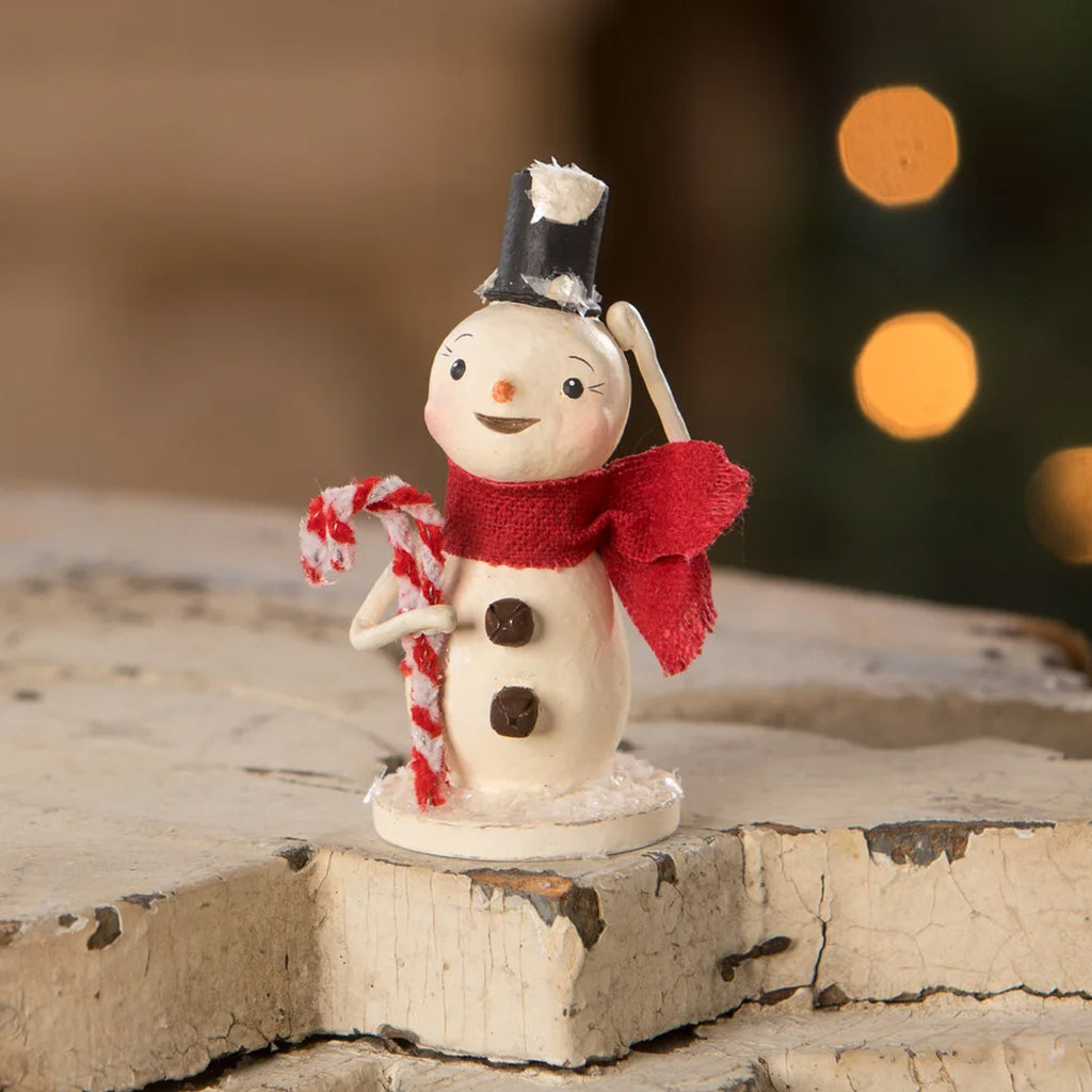 Michelle Lauritsen for Bethany Lowe Snowman with Candy Canes front