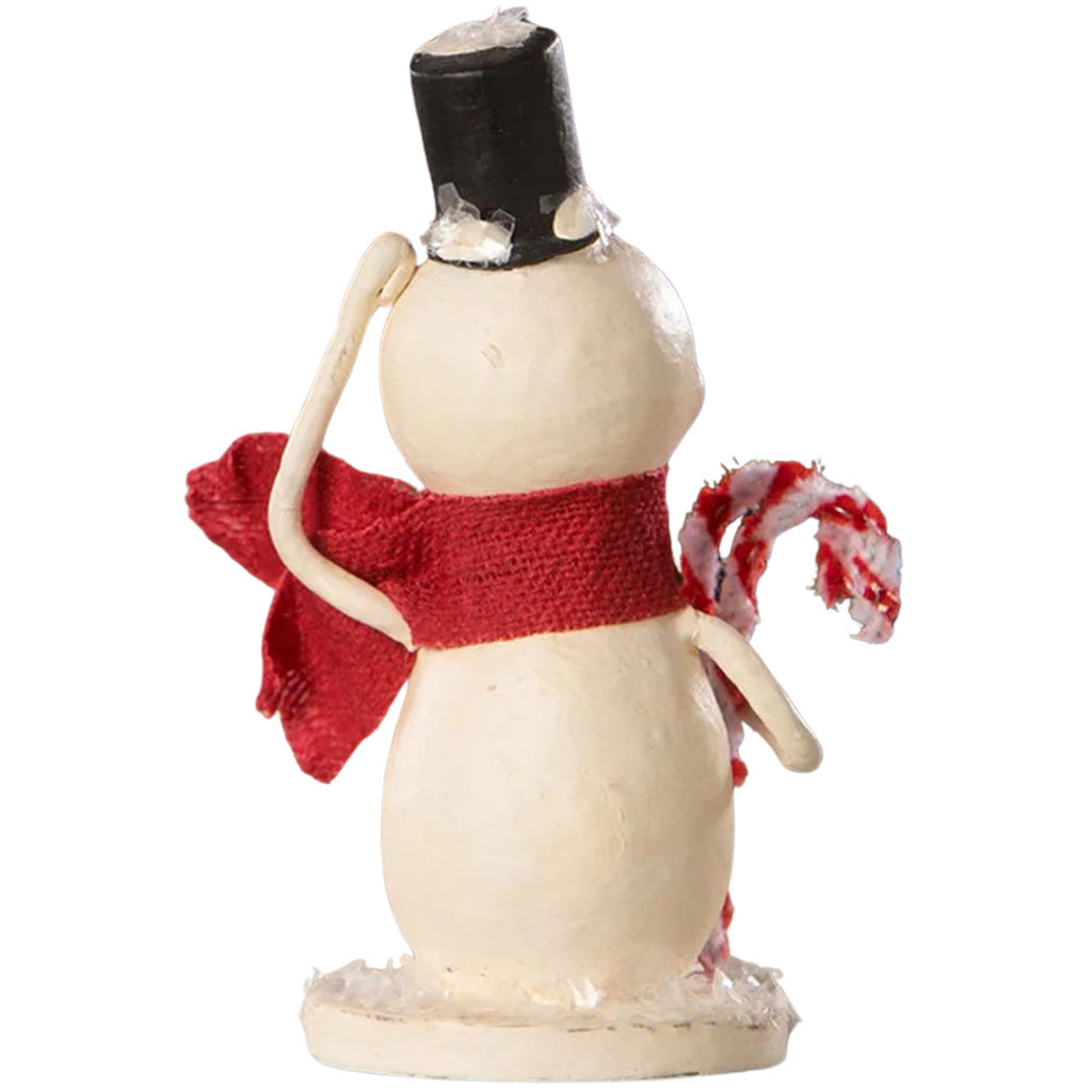 Michelle Lauritsen for Bethany Lowe Snowman with Candy Canes back white