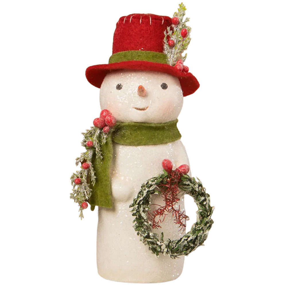 Snowman with Wreath by Michelle Allen 6.5" front