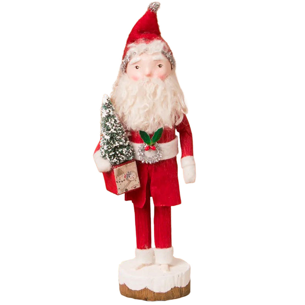 Sweet Santa Holding Tree by Bethany Lowe Designs 8.5" front