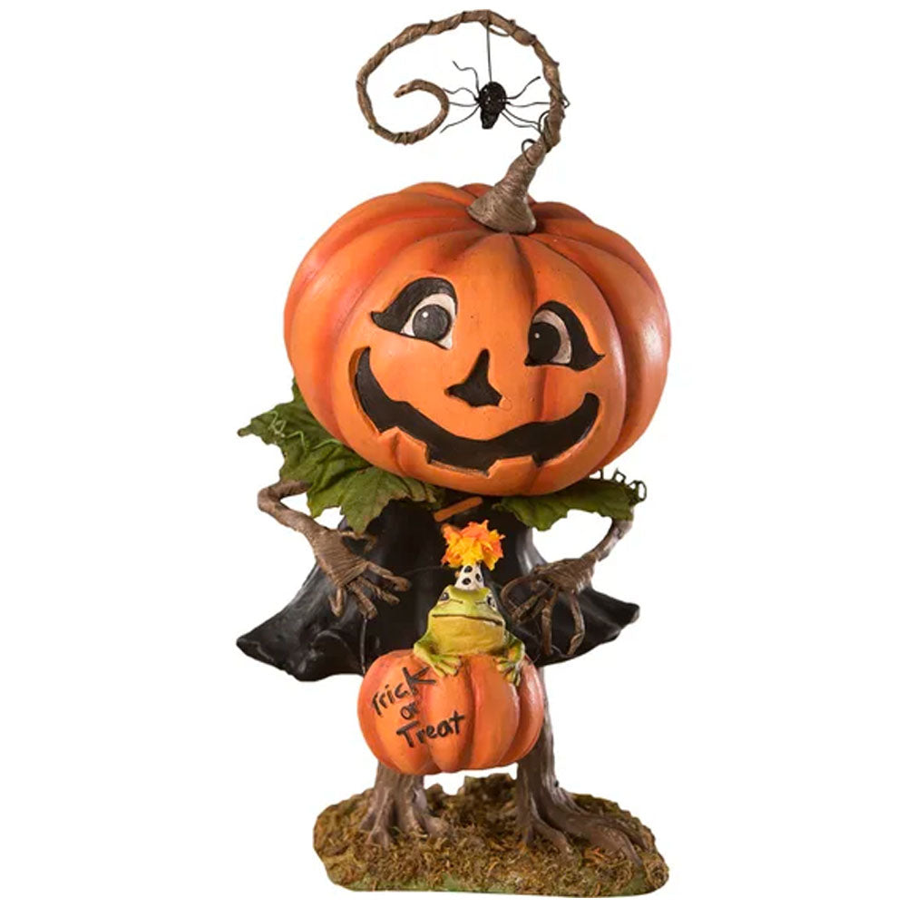 Treats Pumpkin Girl Halloween Figurine by Bethany Lowe, Halloween Figurine front