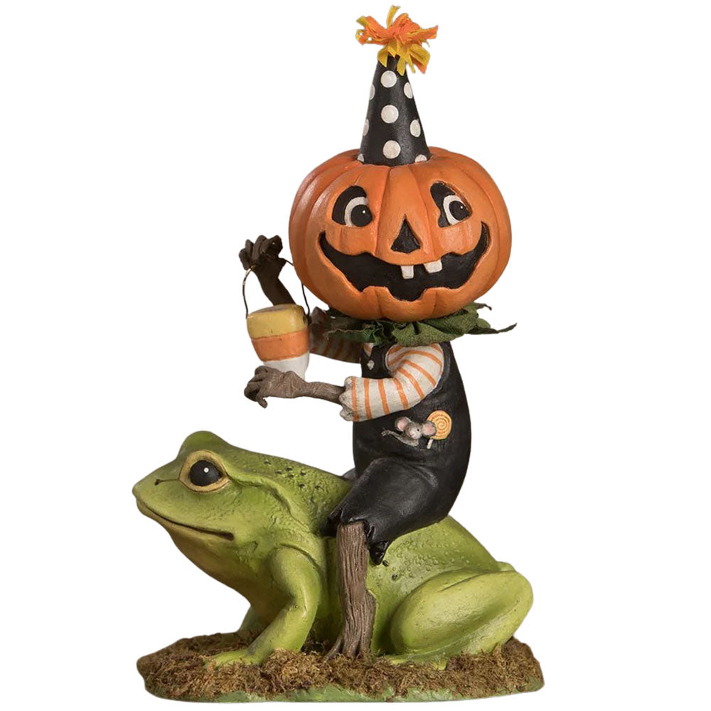 Tricky Beau Riding Frog Halloween Figurine front