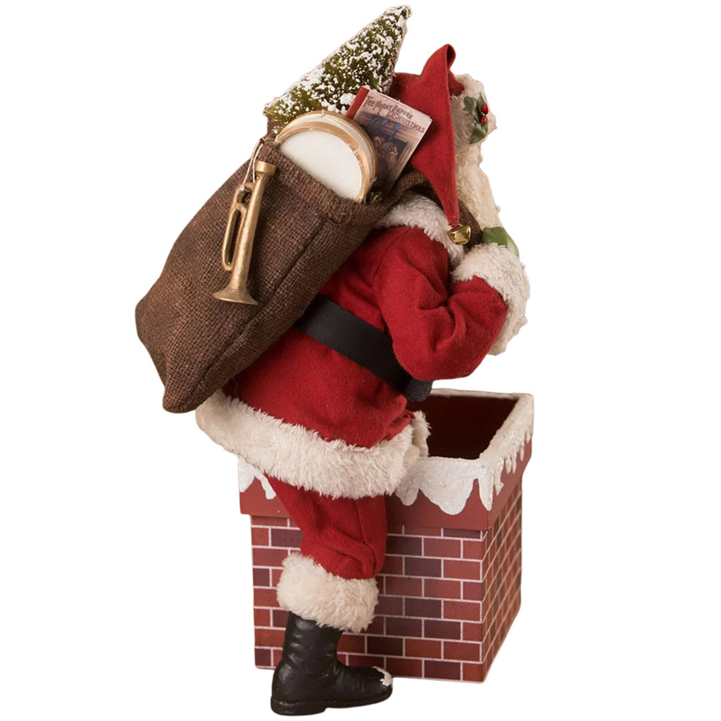 Up on the Rooftop Santa Christmas Figurine by Bethany Lowe Designs side
