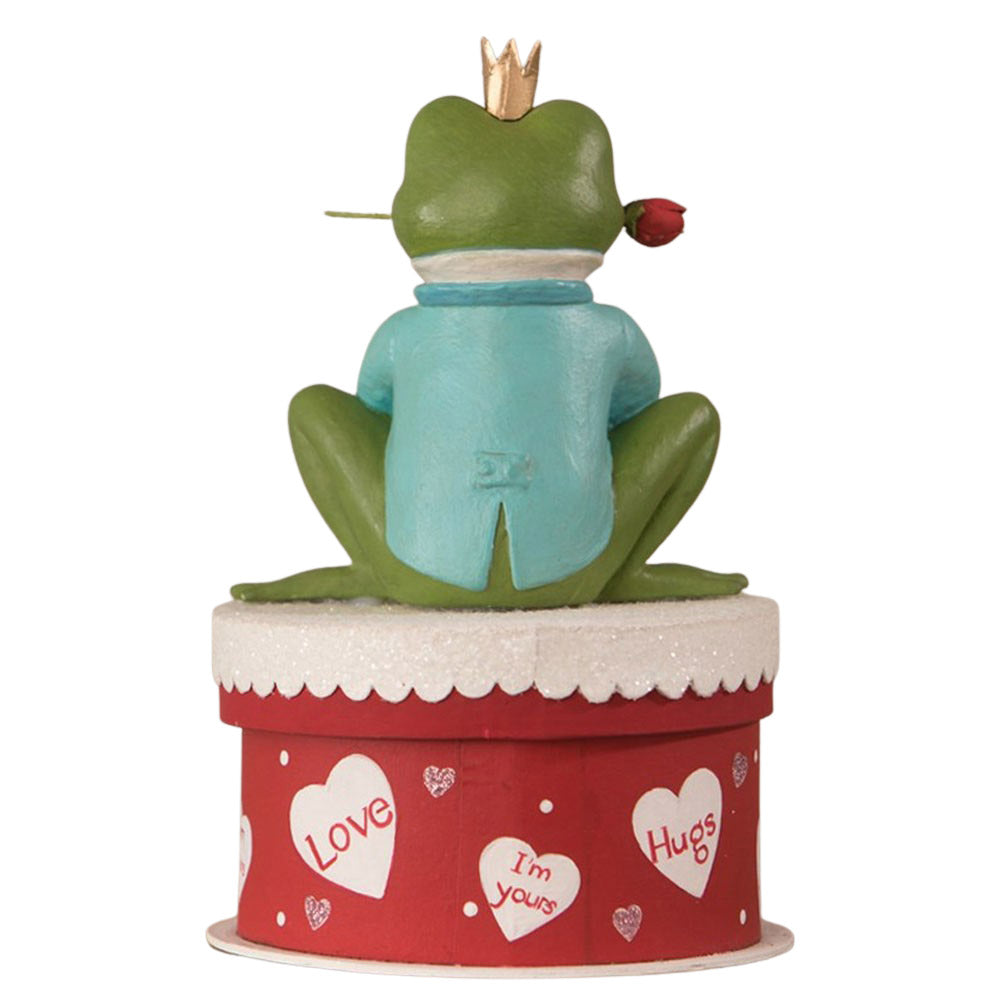 Froggie Love on Box Valentine's Decoration by Bethany Lowe Designs back