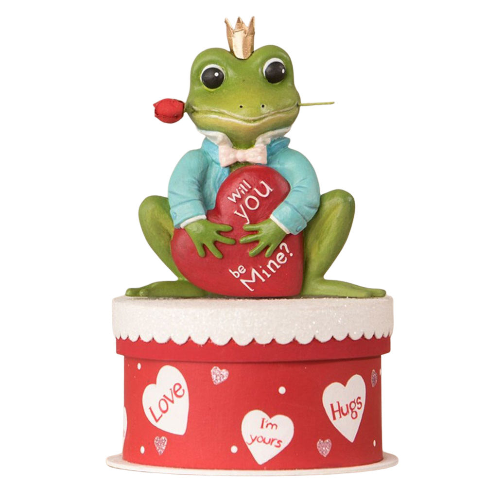 Froggie Love on Box Valentine's Decoration by Bethany Lowe Designs front