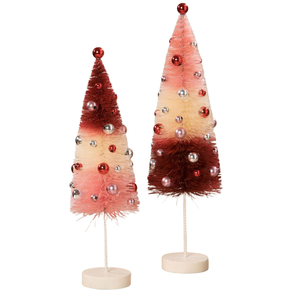 Valentine Tricolor Bottle Brush Trees by Bethany Lowe