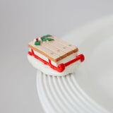 nora fleming ho ho whoa Vintage Sled on the plate