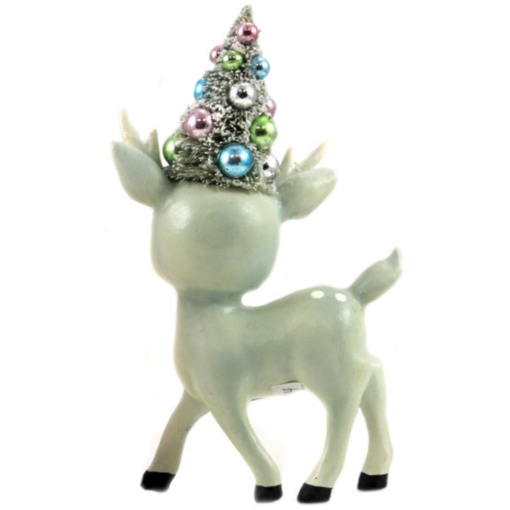 Aqua Reindeer with Tree by Bethany Lowe Designs  back