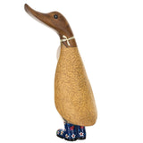 DCUK Floral Boots Duckling BLUE back
