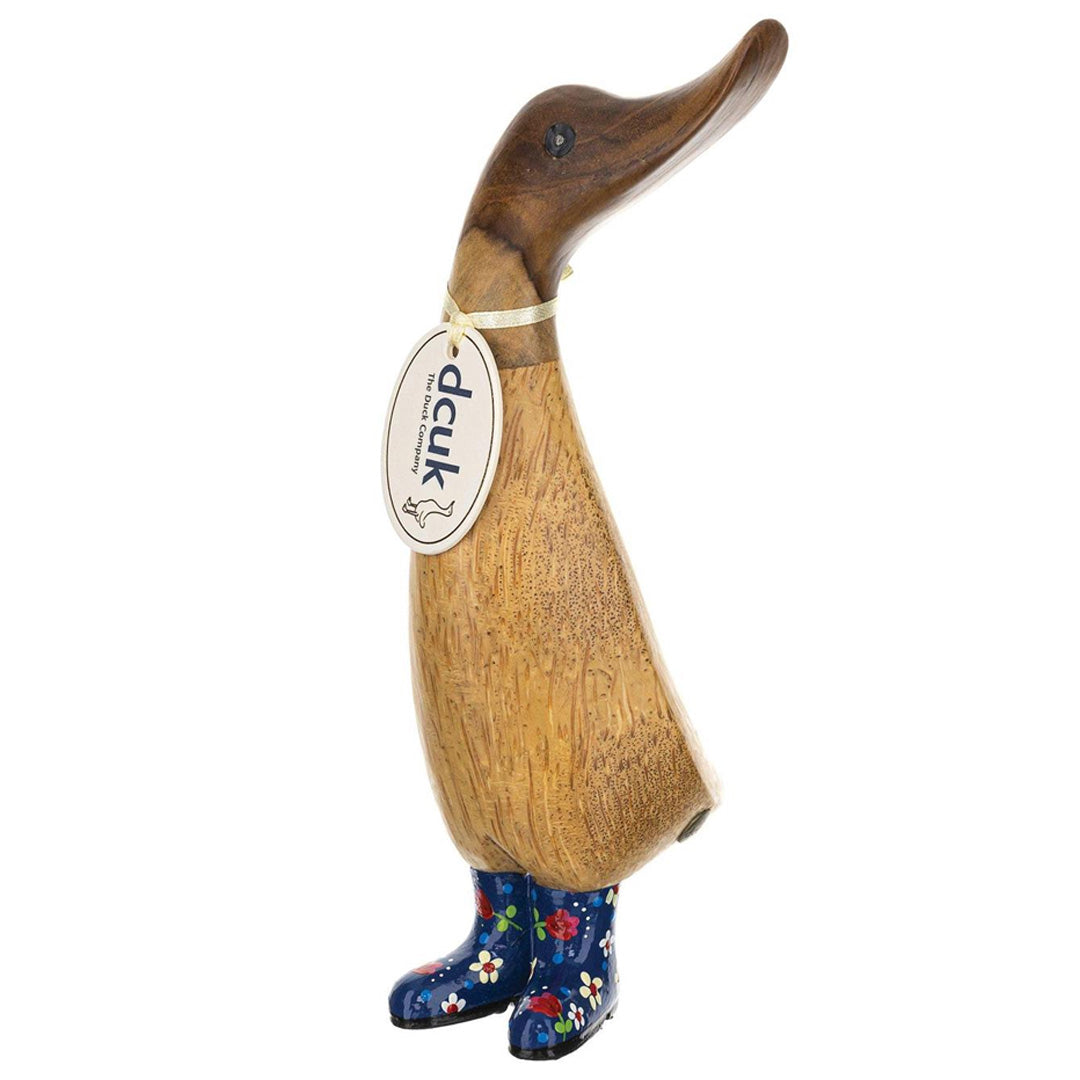 DCUK Floral Boots Duckling BLUE front