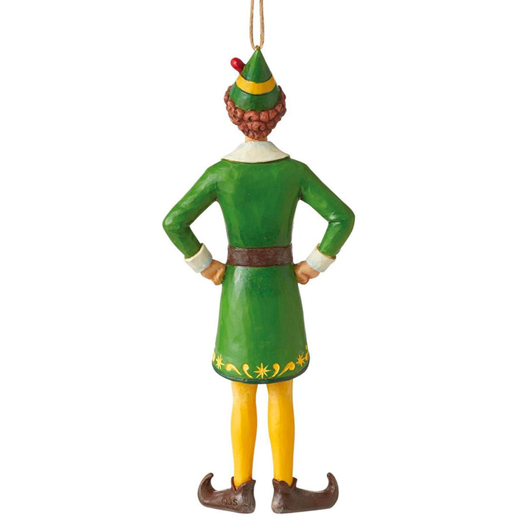 Jim Shore Buddy Elf in Classic Pose Ornament 5.71" back