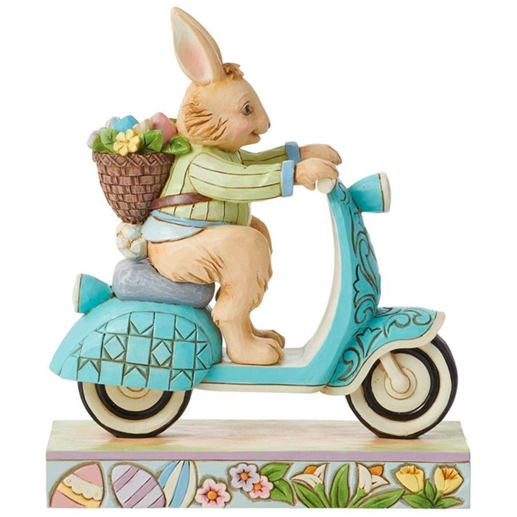 Jim Shore Bunny on Scooter 6.3" side