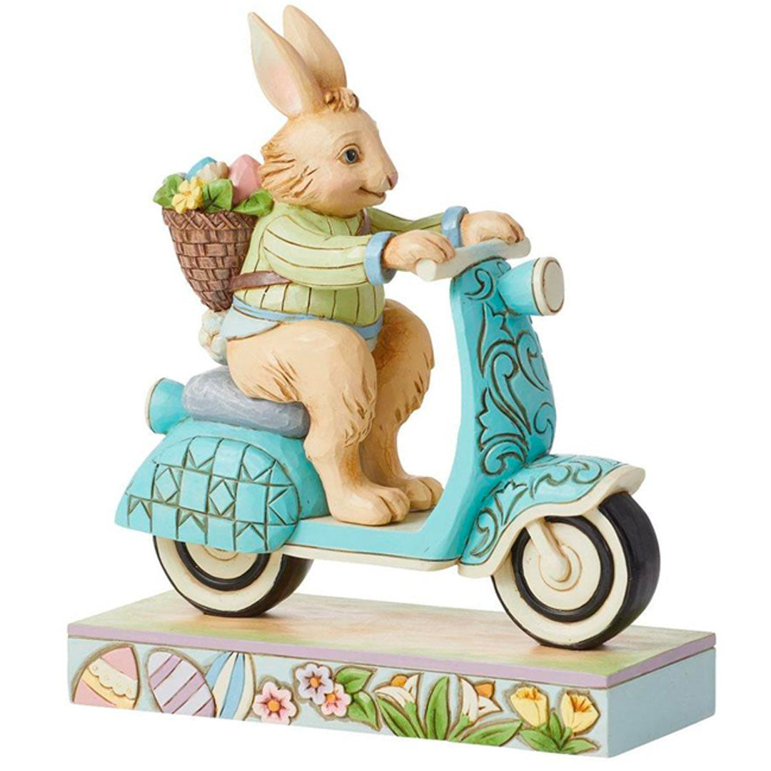 Jim Shore Bunny on Scooter 6.3" front