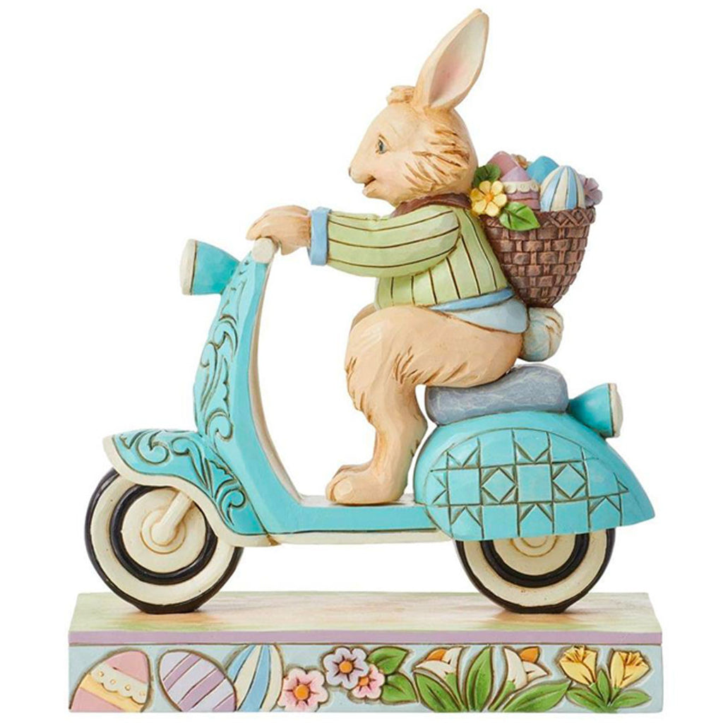 Jim Shore Bunny on Scooter 6.3" side