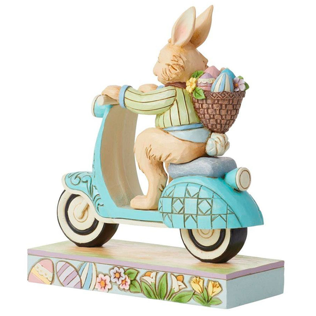 Jim Shore Bunny on Scooter 6.3" back