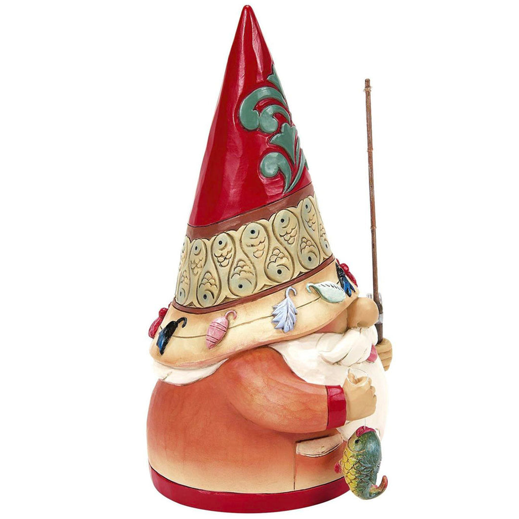 Jim Shore Fishing Gnome Figurine 6.75" side