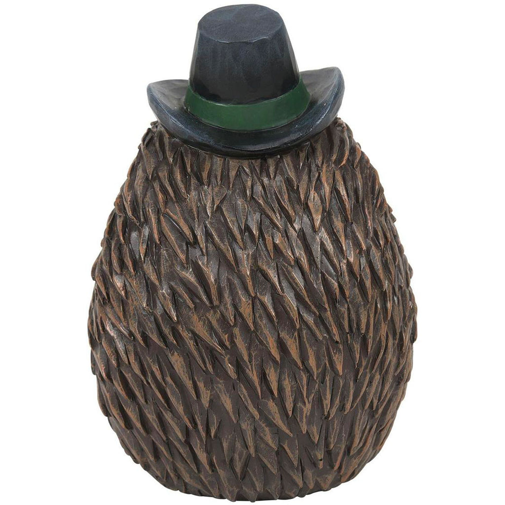 Jim Shore Hedgehog Green Hat and Clover 3.75" back