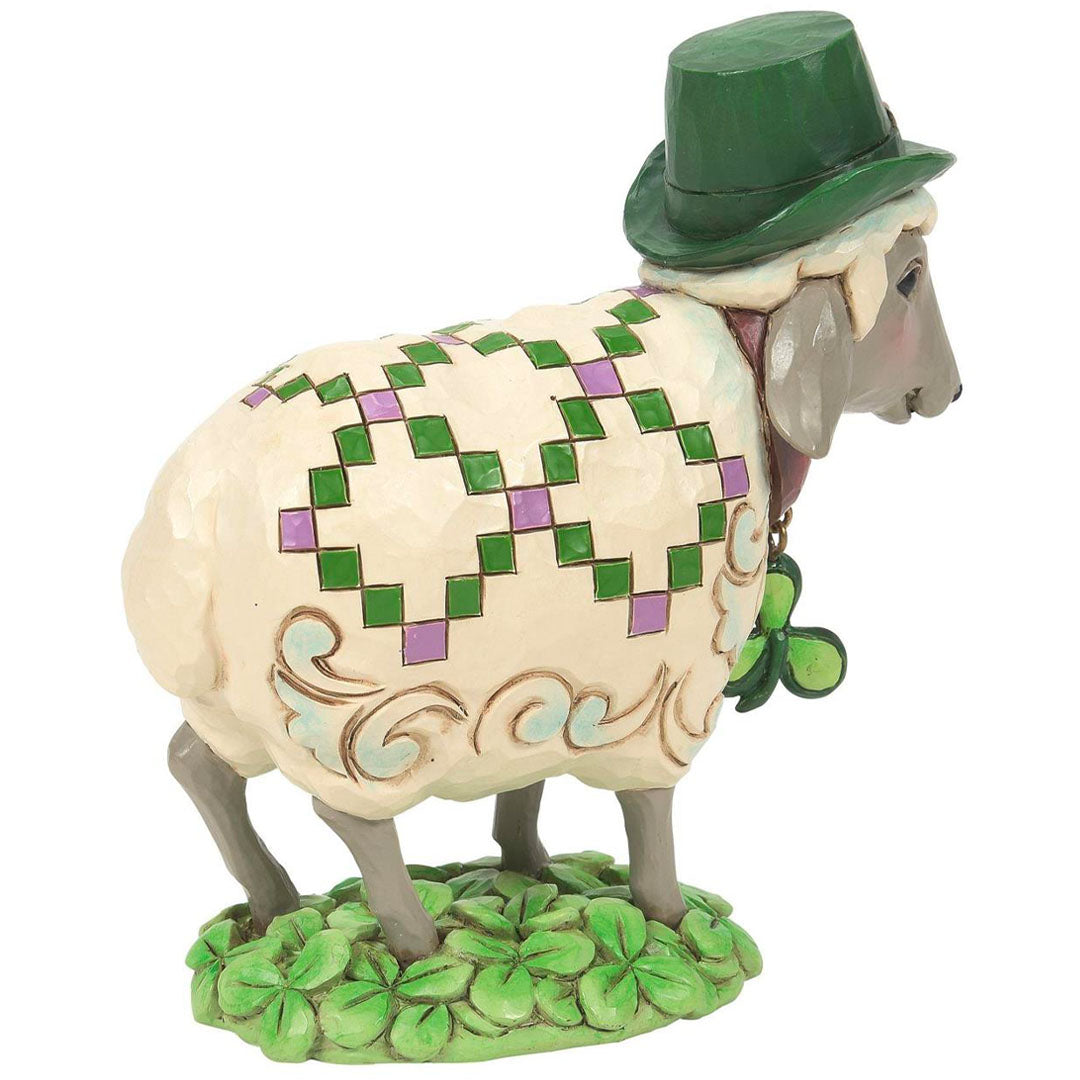 Jim Shore Irish Sheep in Clover Patch 5.12" back