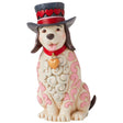 Jim Shore Love Themed Dog with Top Hat 5" front