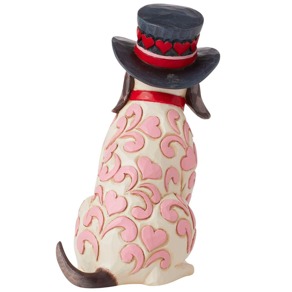 Jim Shore Love Themed Dog with Top Hat 5" back