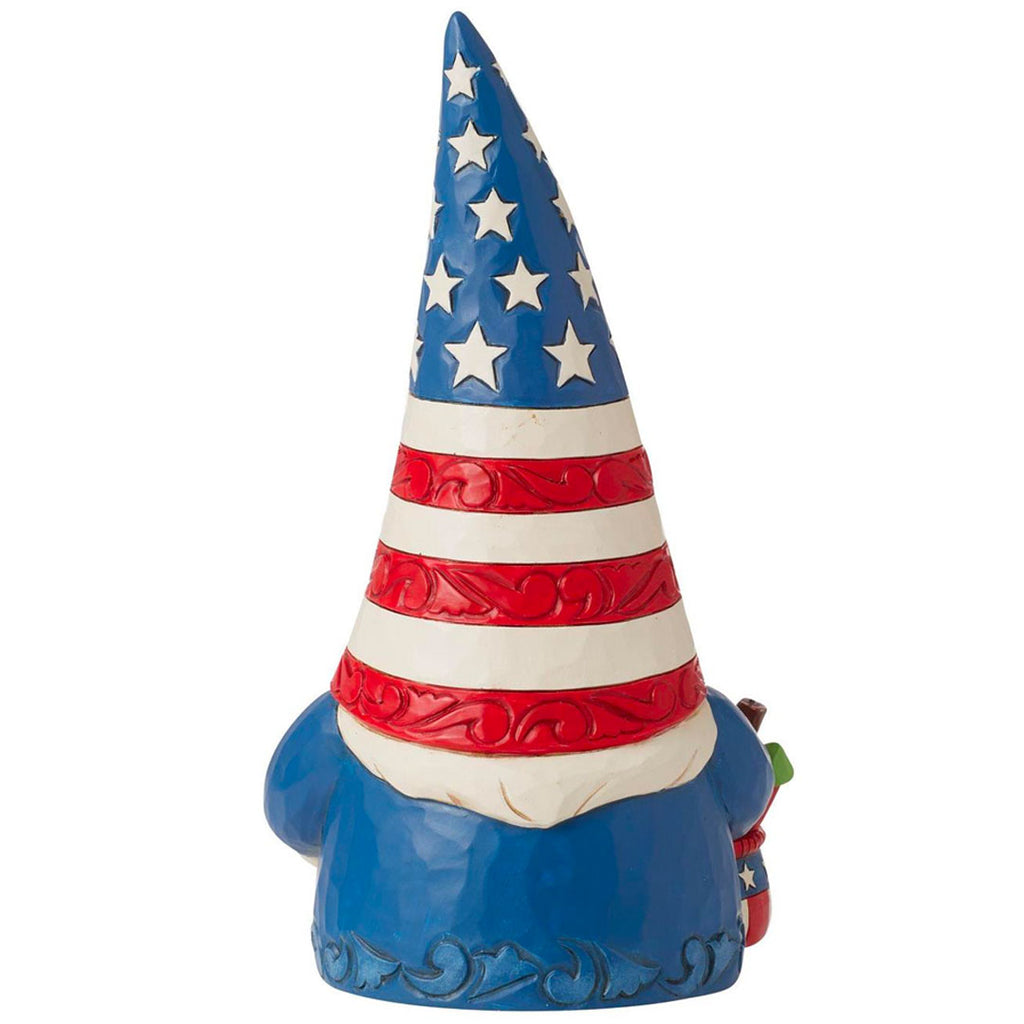 Jim Shore Patriotic Gnome Fireworks Figurine 7.5" back