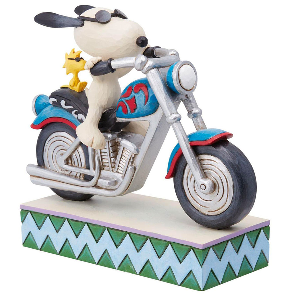 Jim Shore Snoopy & Woodstock Riding Moto 5.98" side