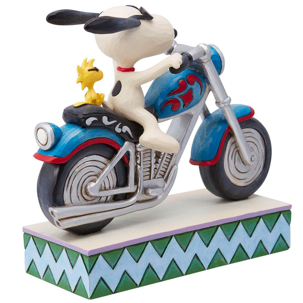 Jim Shore Snoopy & Woodstock Riding Moto 5.98" back