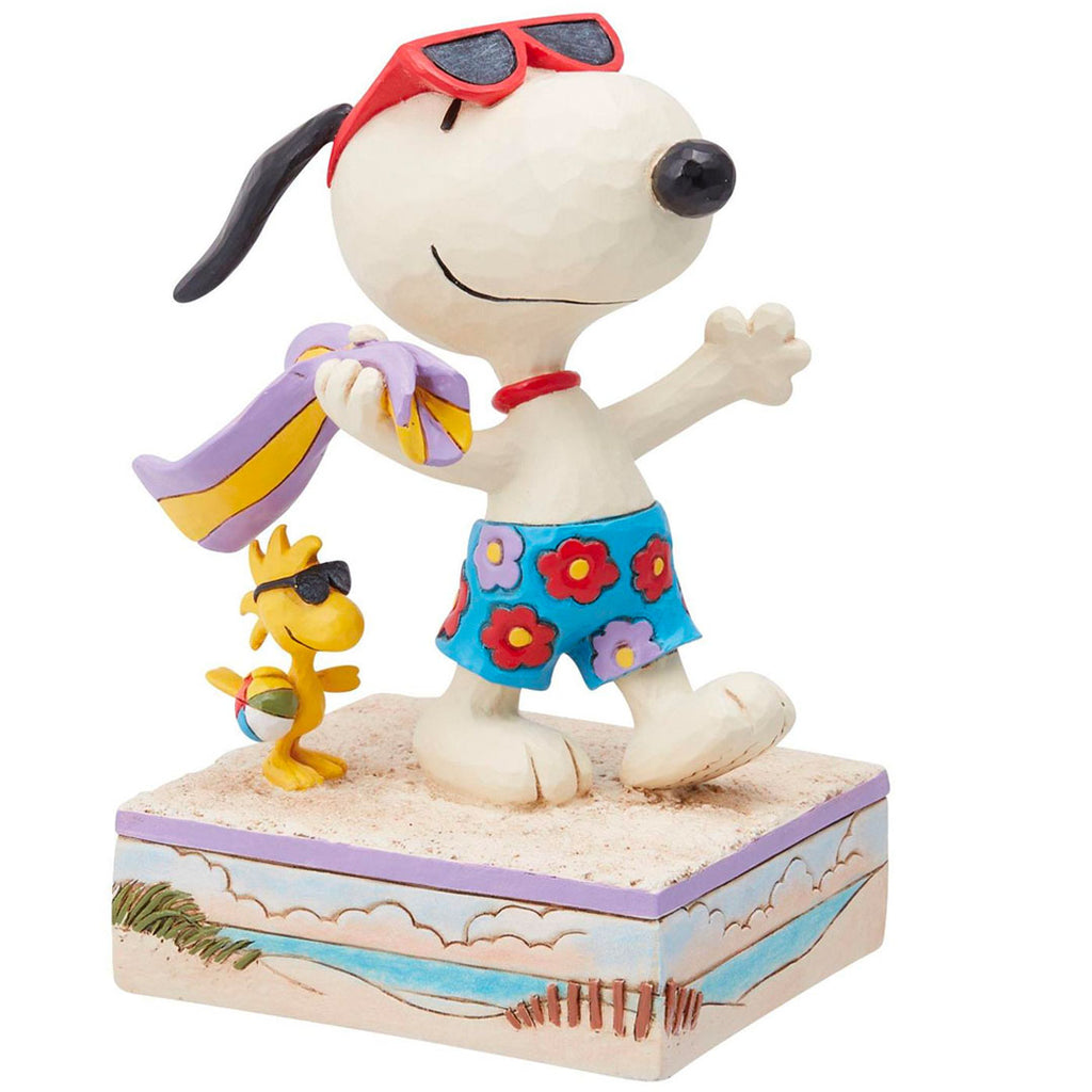 Jim Shore Snoopy & Woodstock at Beach 5.125" side