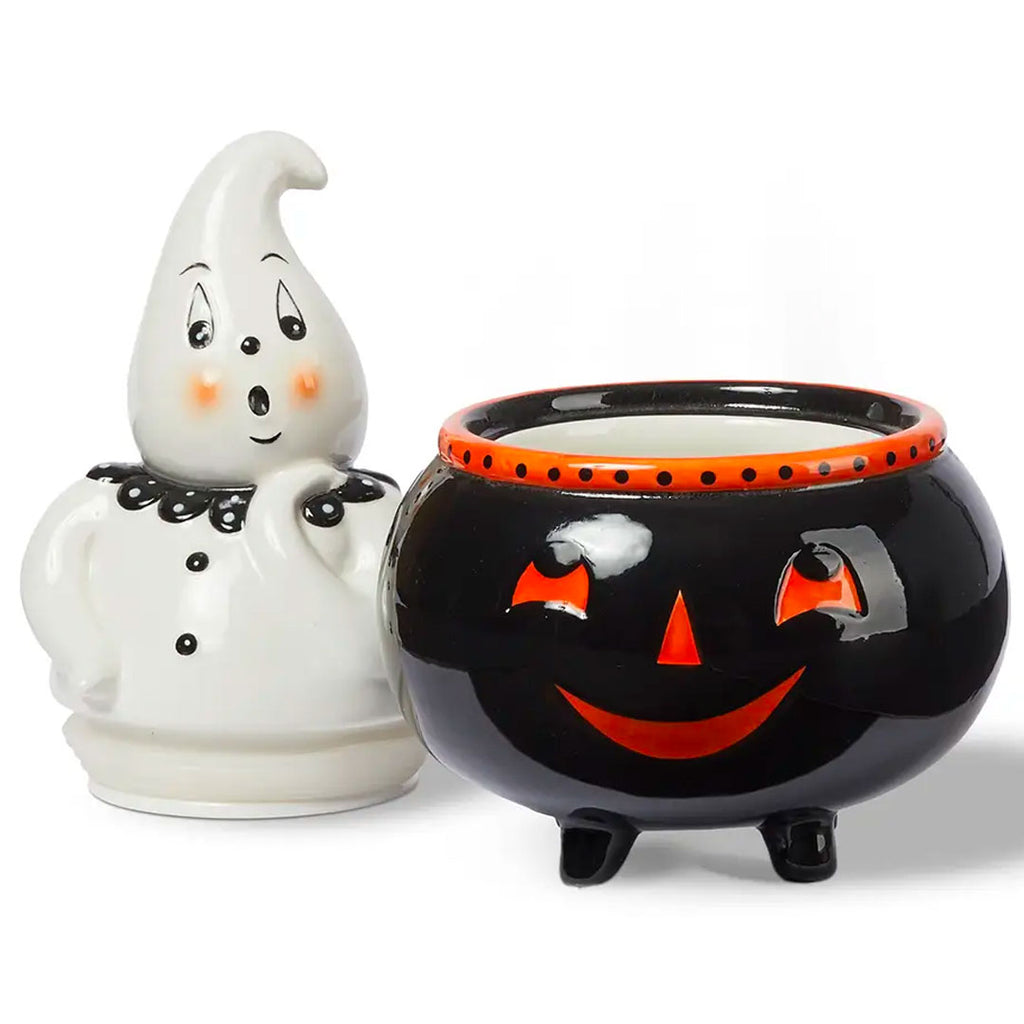 Johanna Parker Carnival Cottage Boo! Ghost Canister 8.25" opened