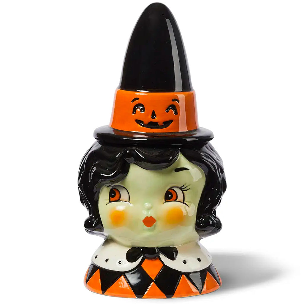 Johanna Parker Carnival Cottage Witch Canister Black Hair 8.27"