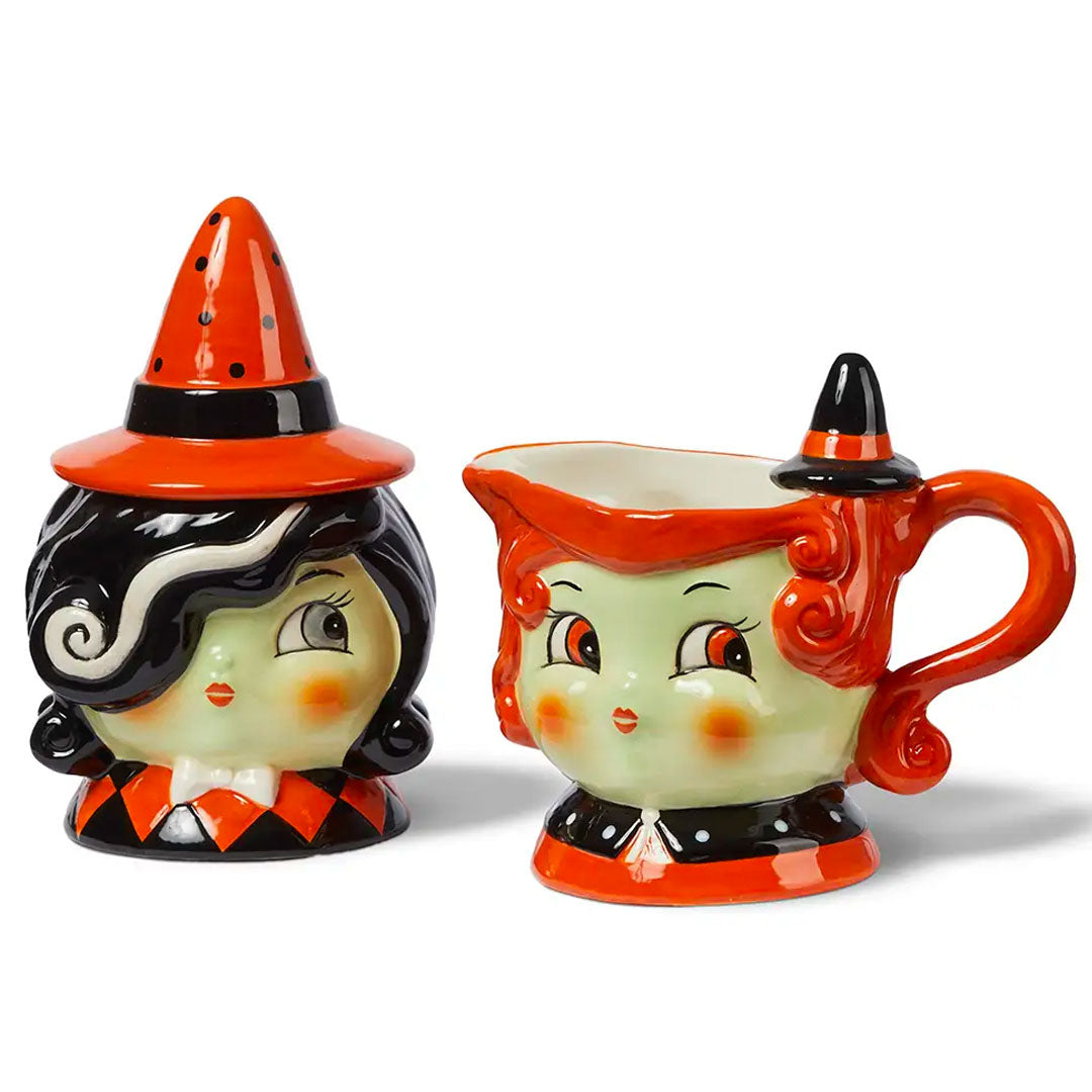 Johanna Parker Carnival Cottage Witch Cream & Sugar - Set of 2