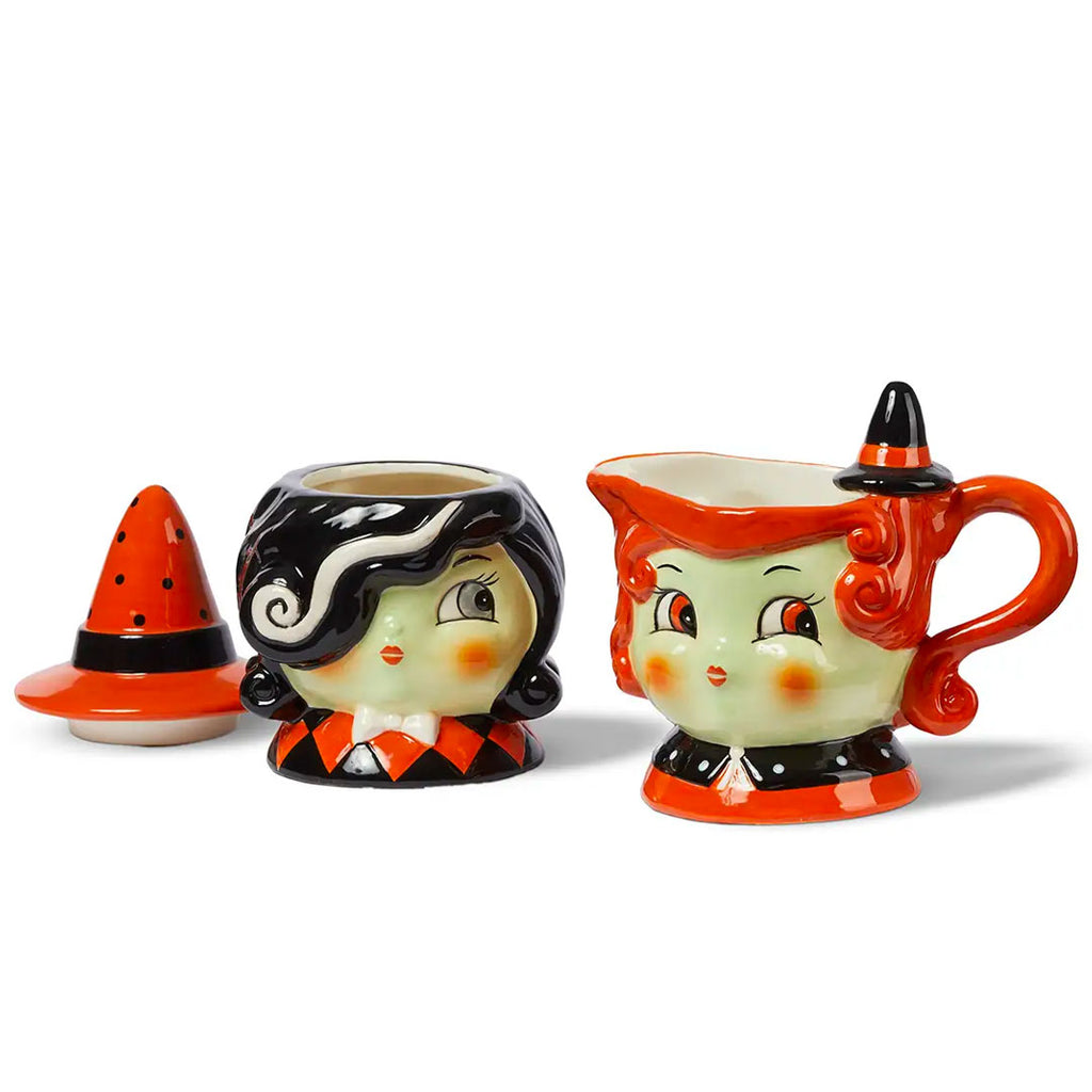 Johanna Parker Carnival Cottage Witch Cream & Sugar - Set of 2 opened