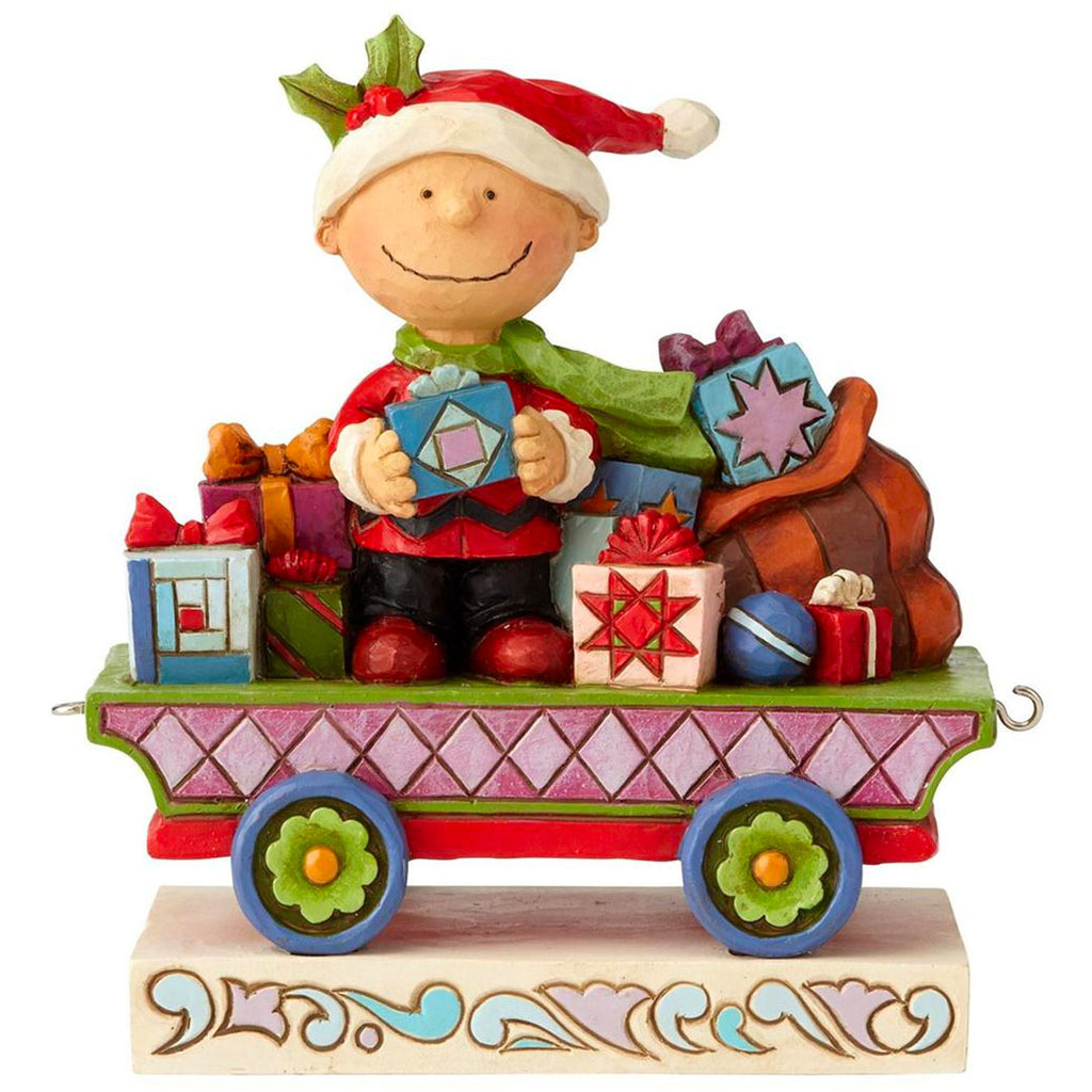 Jim Shore Charlie Brown Christmas Train Car front