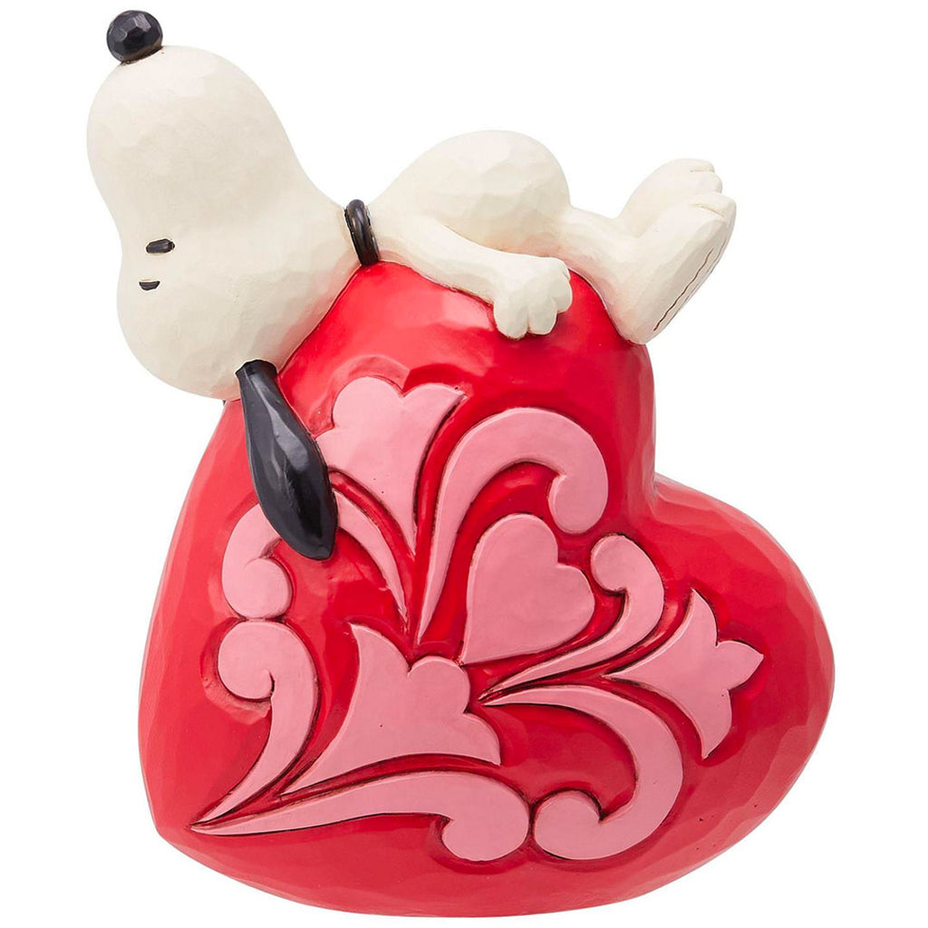 Jim Shore Snoopy Laying On Heart 5.25" front