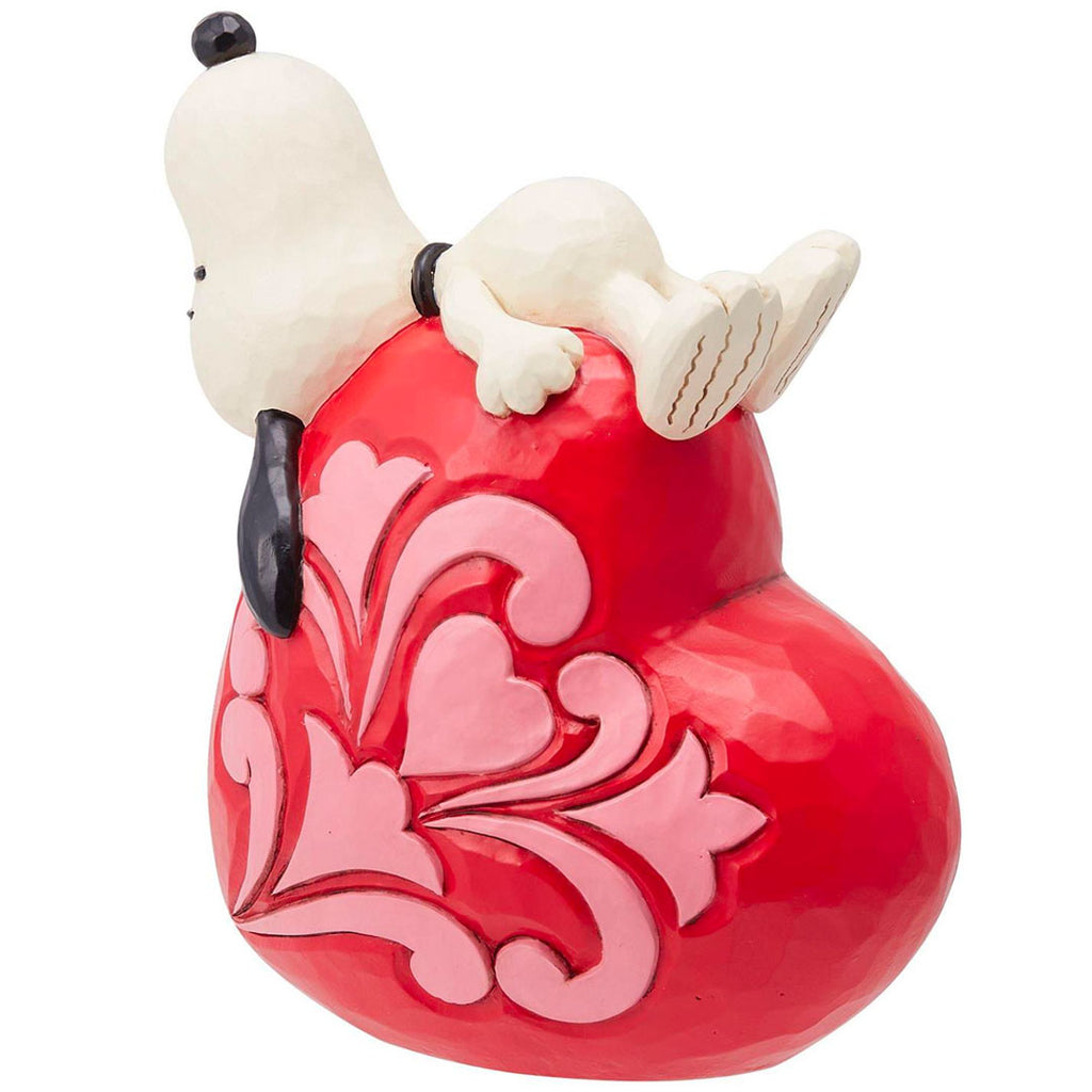 Jim Shore Snoopy Laying On Heart 5.25" side