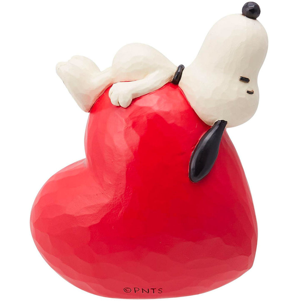 Jim Shore Snoopy Laying On Heart 5.25" back