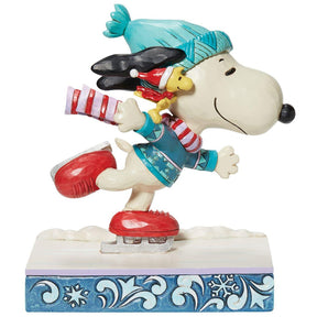 Jim Shore Snoopy and Woodstock Skating front