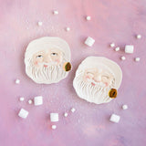 Cream Papa Noel Plate by Glitterville