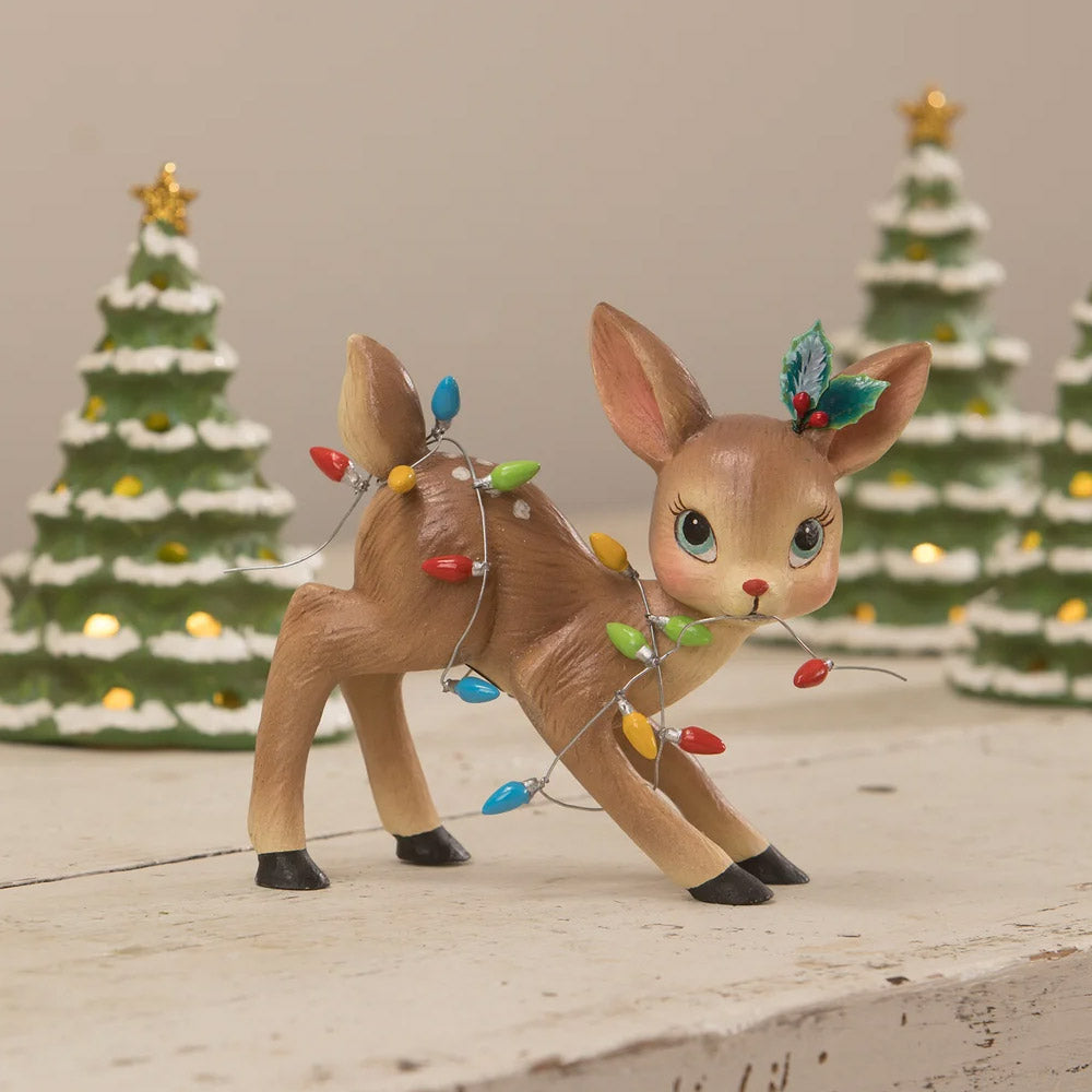 Decking the Halls Reindeer Christmas Figurine by Bethany Lowe