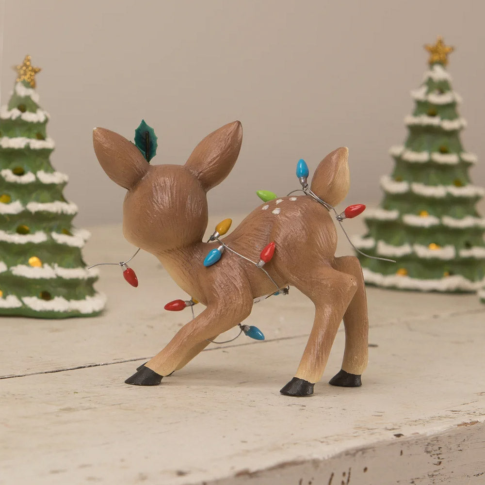Decking the Halls Reindeer Christmas Figurine by Bethany Lowe back