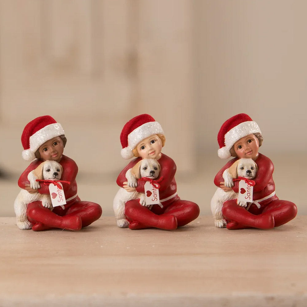 Marie's Christmas Puppy Surprise Figurine by Bethany Lowe  set